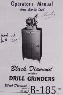 Black Diamond-Black Diamond Drill grinder, Parts No. 100577, Oepration and Maintenance Manual-Parts No. 100577-01